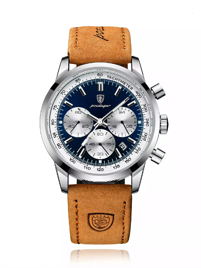 Relógio Masculino POEDAGAR 921 com Pulseira de Couro