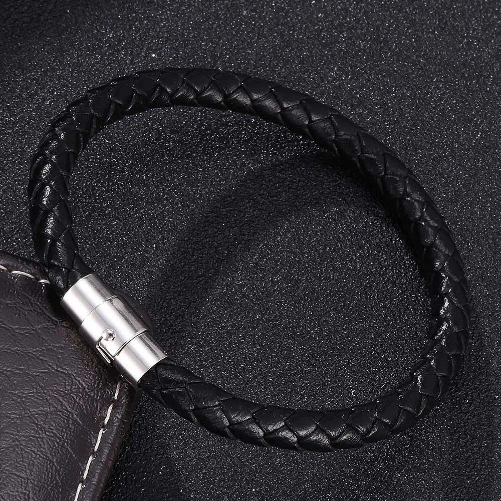 Pulseira de Couro Trançado Masculina - Classic