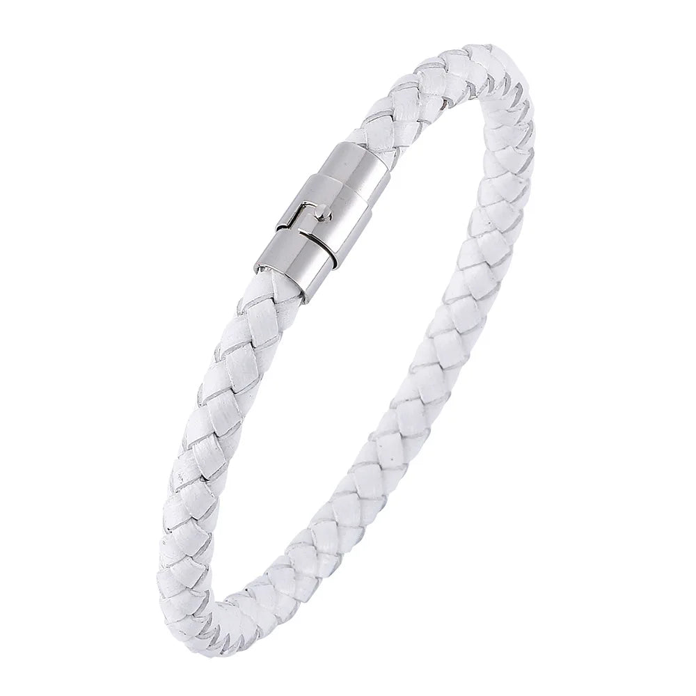 Pulseira de Couro Trançado Masculina - Classic