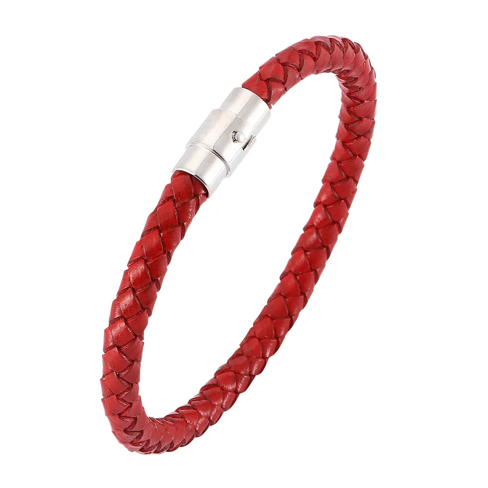Pulseira de Couro Trançado Masculina - Classic