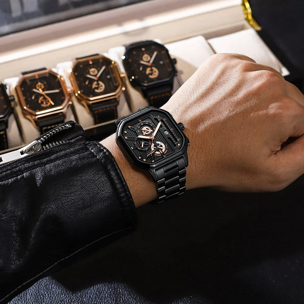 Relógio Masculino em Aço Inoxidável - July Cronógrafo Militar Quartz