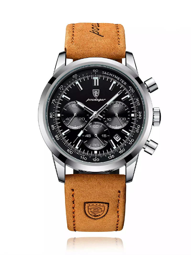 Relógio Masculino POEDAGAR 921 com Pulseira de Couro