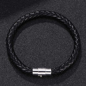 Pulseira de Couro Trançado Masculina - Classic