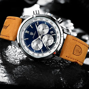 Relógio Masculino POEDAGAR 921 com Pulseira de Couro