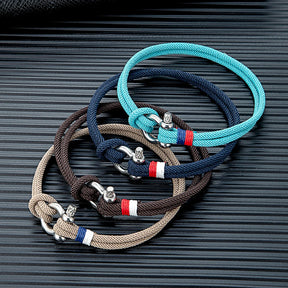 Pulseira Masculina de Corda Trançada - Navy Steel