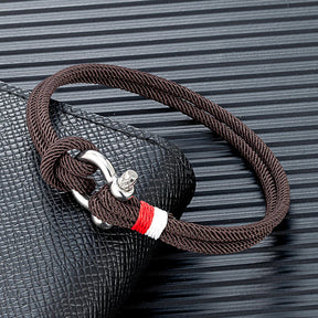 Pulseira Masculina de Corda Trançada - Navy Steel