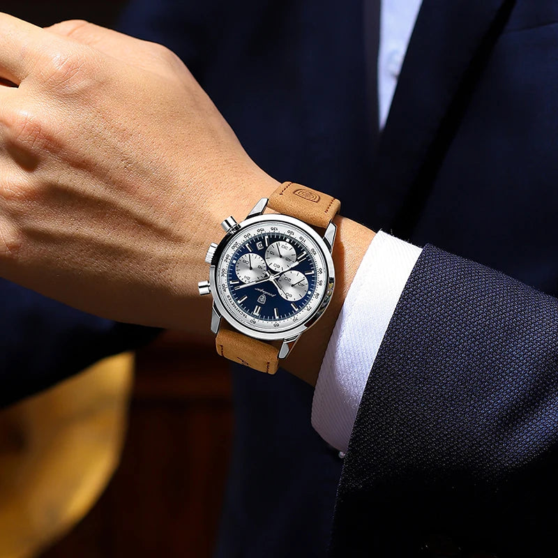 Relógio Masculino POEDAGAR 921 com Pulseira de Couro