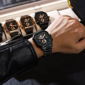 Relógio Masculino em Aço Inoxidável - July Cronógrafo Militar Quartz